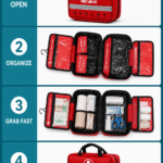 Portable Folding First Aid Kit with Reflective Strip detail image