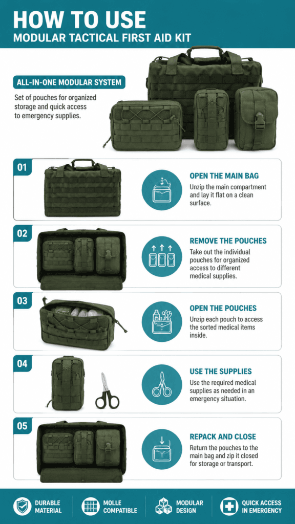 MOLLE Tactical Military First Aid Kit Bag detail image