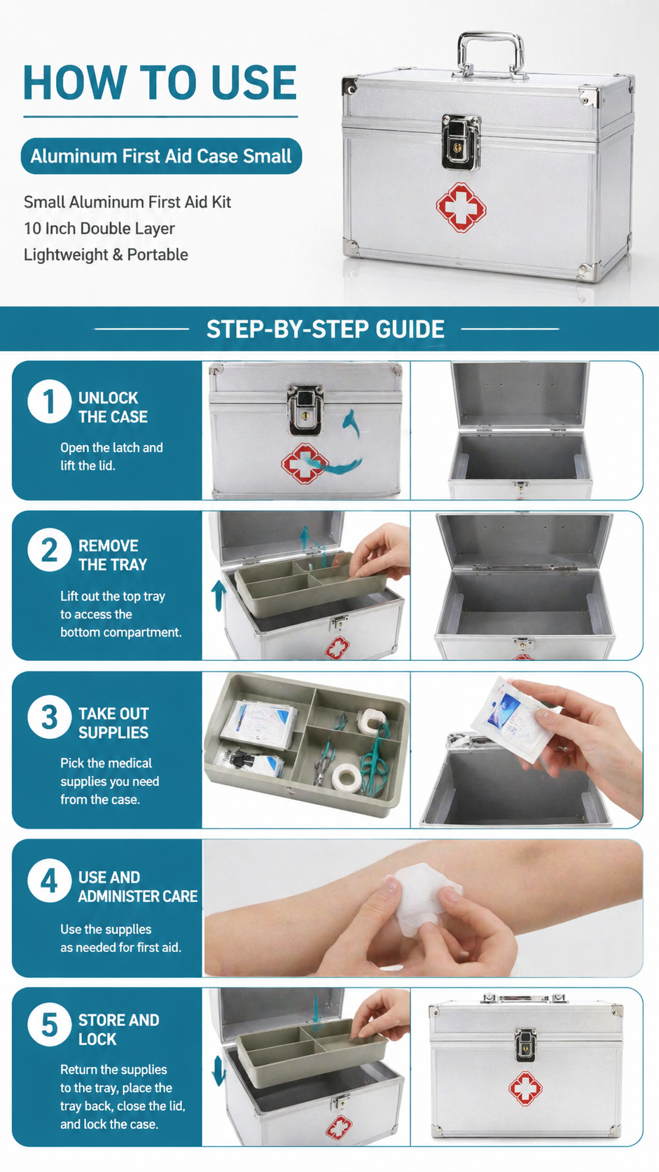 Aluminum Alloy First Aid Kit Box detail image