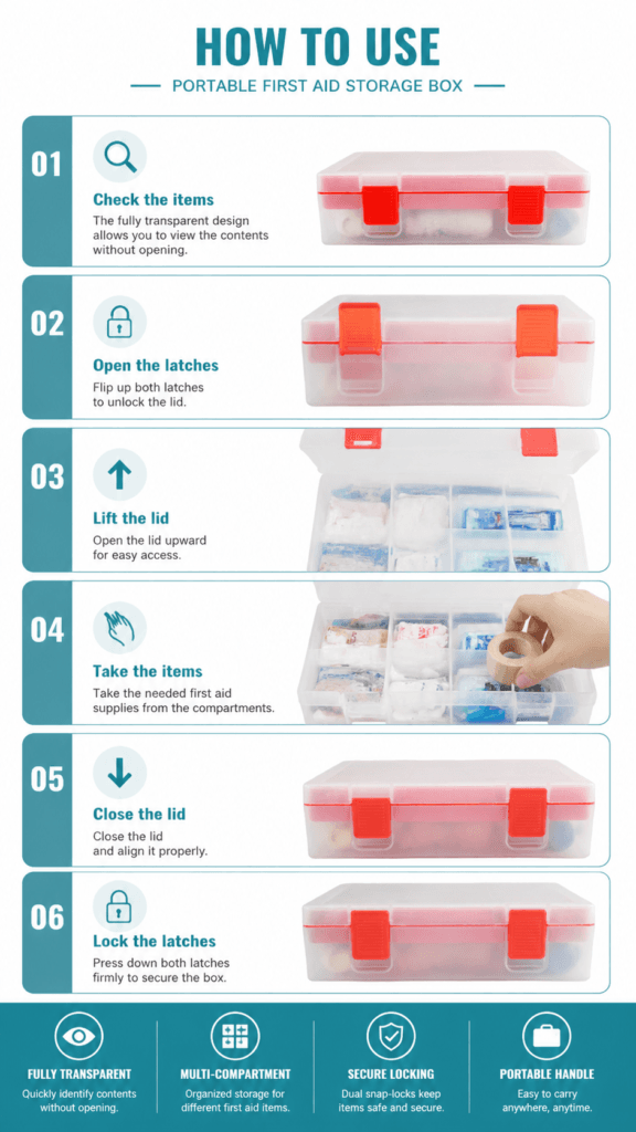 Transparent First Aid Kit storage Box detail image