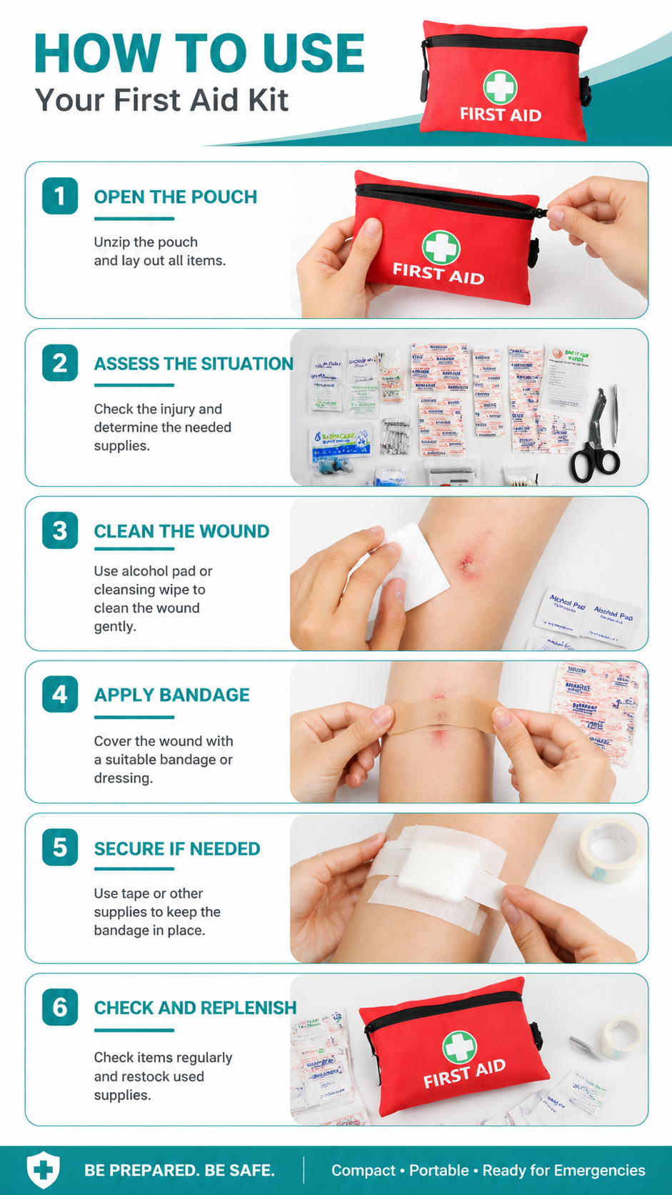 Portable First Aid Cloth Kit detail image