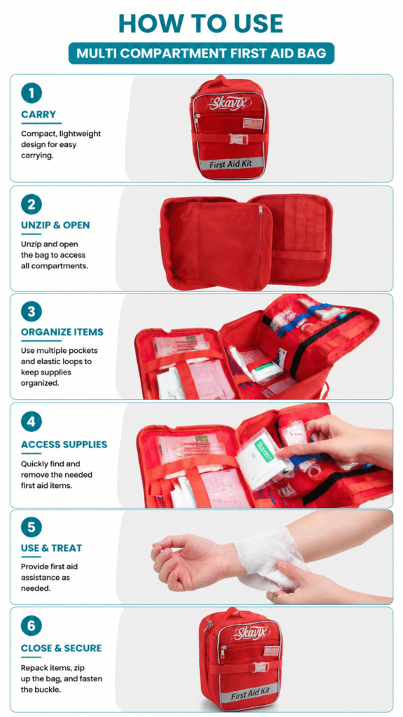 Multi-Compartment First Aid Bag with MOLLE detail image