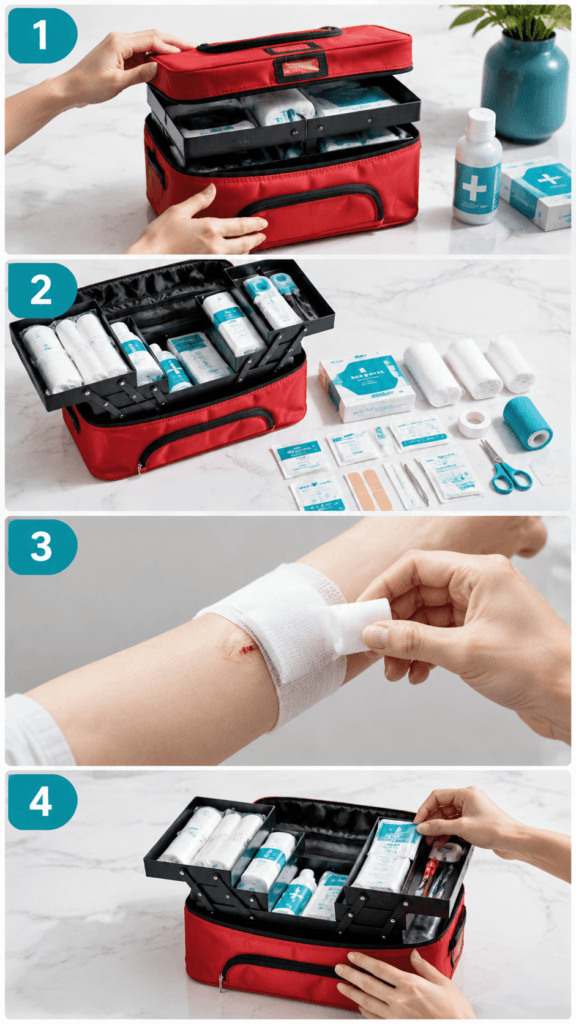 Combination Triple-folding First Aid Kit Box detail image