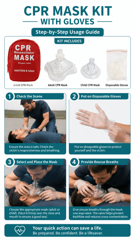 CPR Kit with Adult and Child Masks detail image