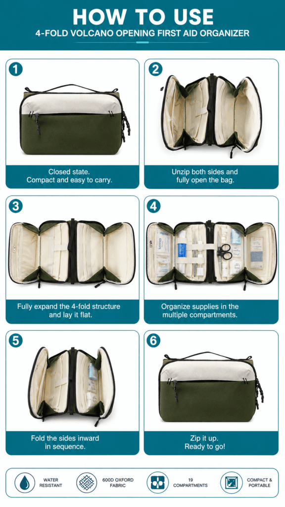 Fourfold Magnetic First Aid Kit storage Bag detail image