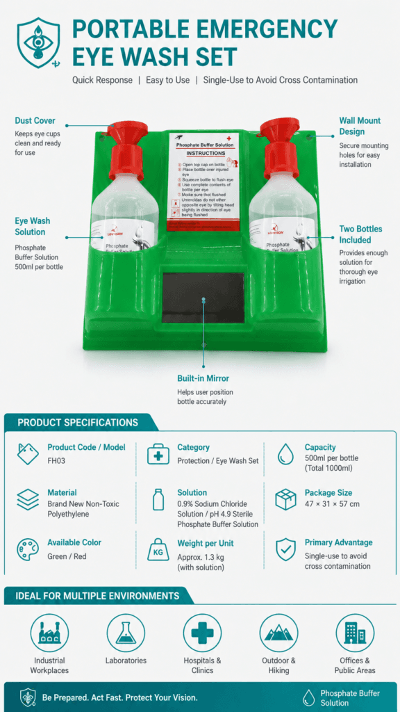 Portable Emergency Skin & Eye Wash Solution detail image
