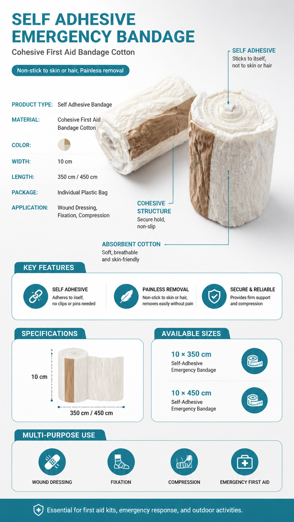 Self-Adhesive Emergency Bandage detail image