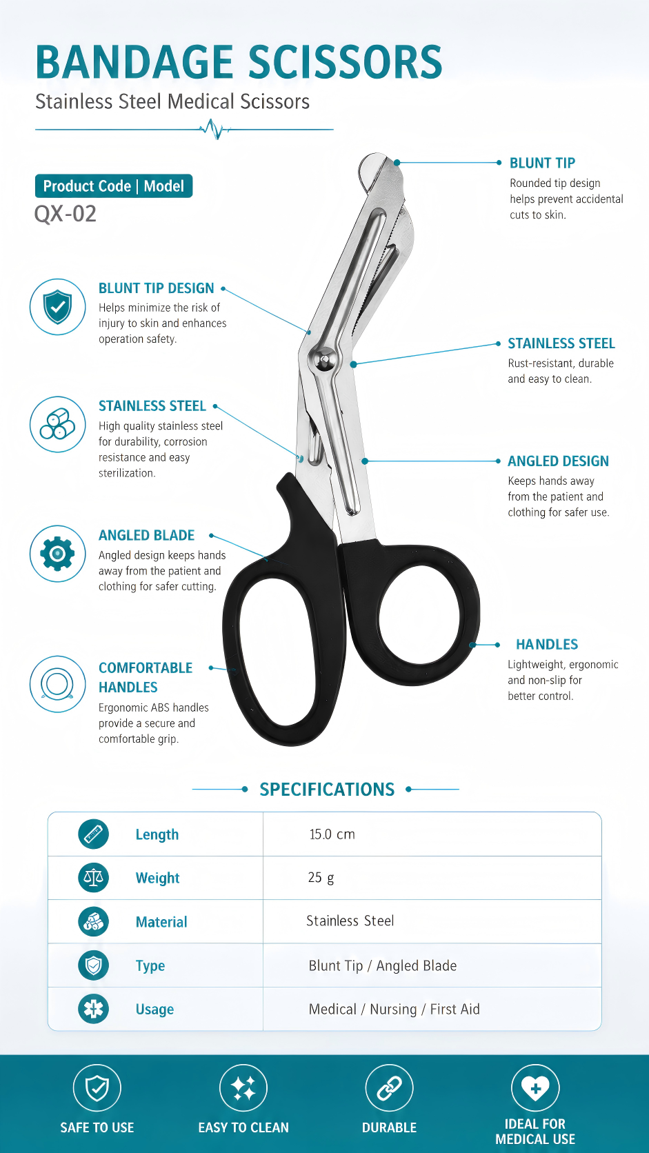 Gauze Scissors for First Aid Kits detail image
