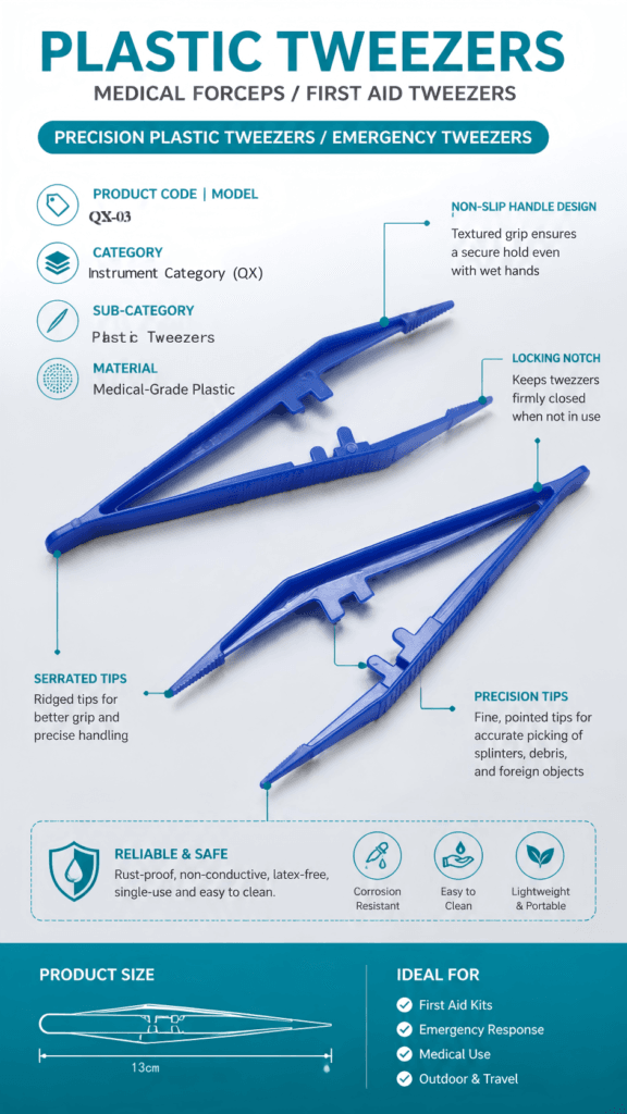 Plastic Tweezers for First Aid Kits detail image
