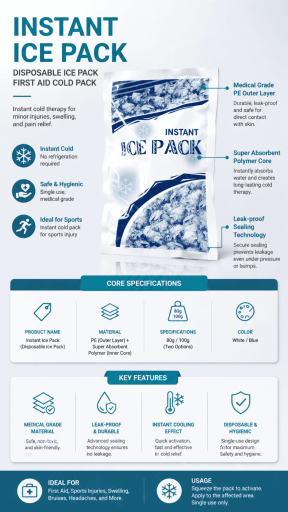 Disposable Instant Ice Pack for First Aid and Emergency Cooling detail image