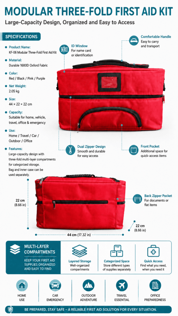 Combination Triple-folding First Aid Kit Box detail image