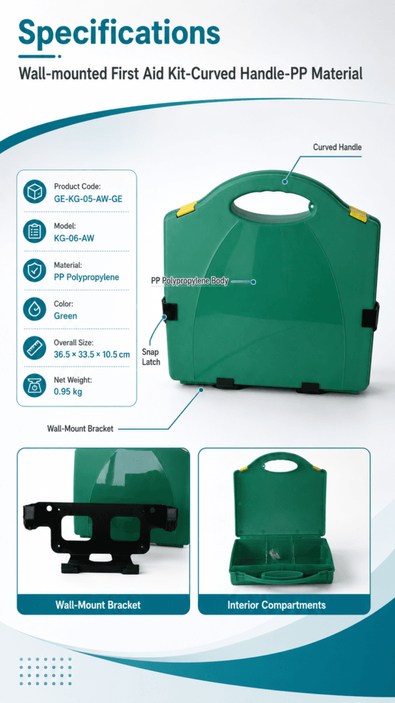 Wall-mounted First Aid Kit-Curved Handle-PP Material detail image