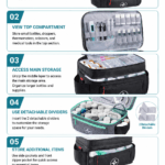 Extra-Large Double-Layer First Aid kit Bag with Shoulder Strap detail image