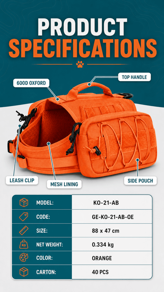 Dog Tactical Backpack detail image