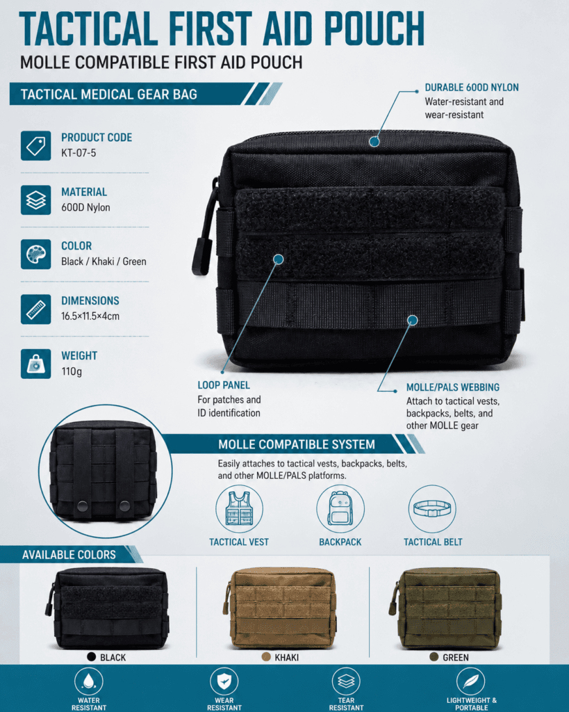 MOLLE Tactical Portable Square Bag detail image