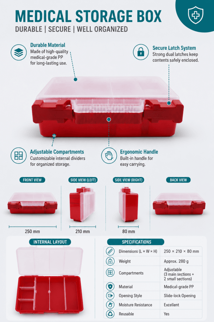 Single-layer Transparent Slide Latch First Aid Kit detail image
