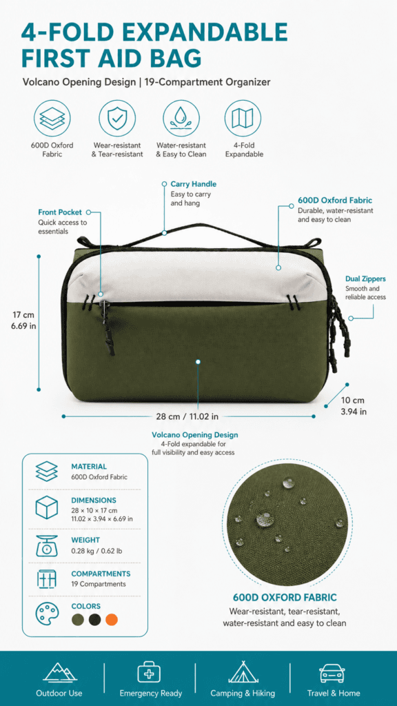 Fourfold Magnetic First Aid Kit storage Bag detail image