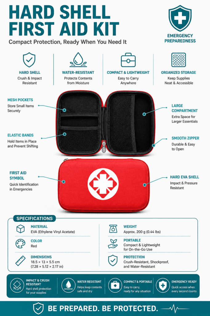 Compact Hard Shell First Aid Kit-Oxford Fabric Material detail image