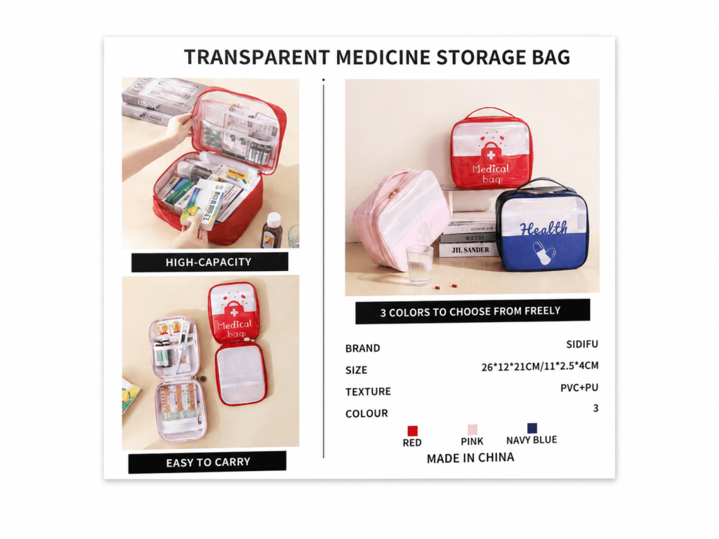 Semi-Transparent PVC First Aid Kit Bag detail image