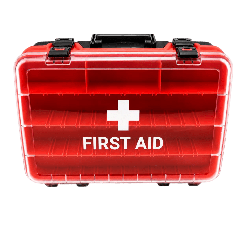 Single-layer Transparent First Aid Kit with Adjusted Dividers