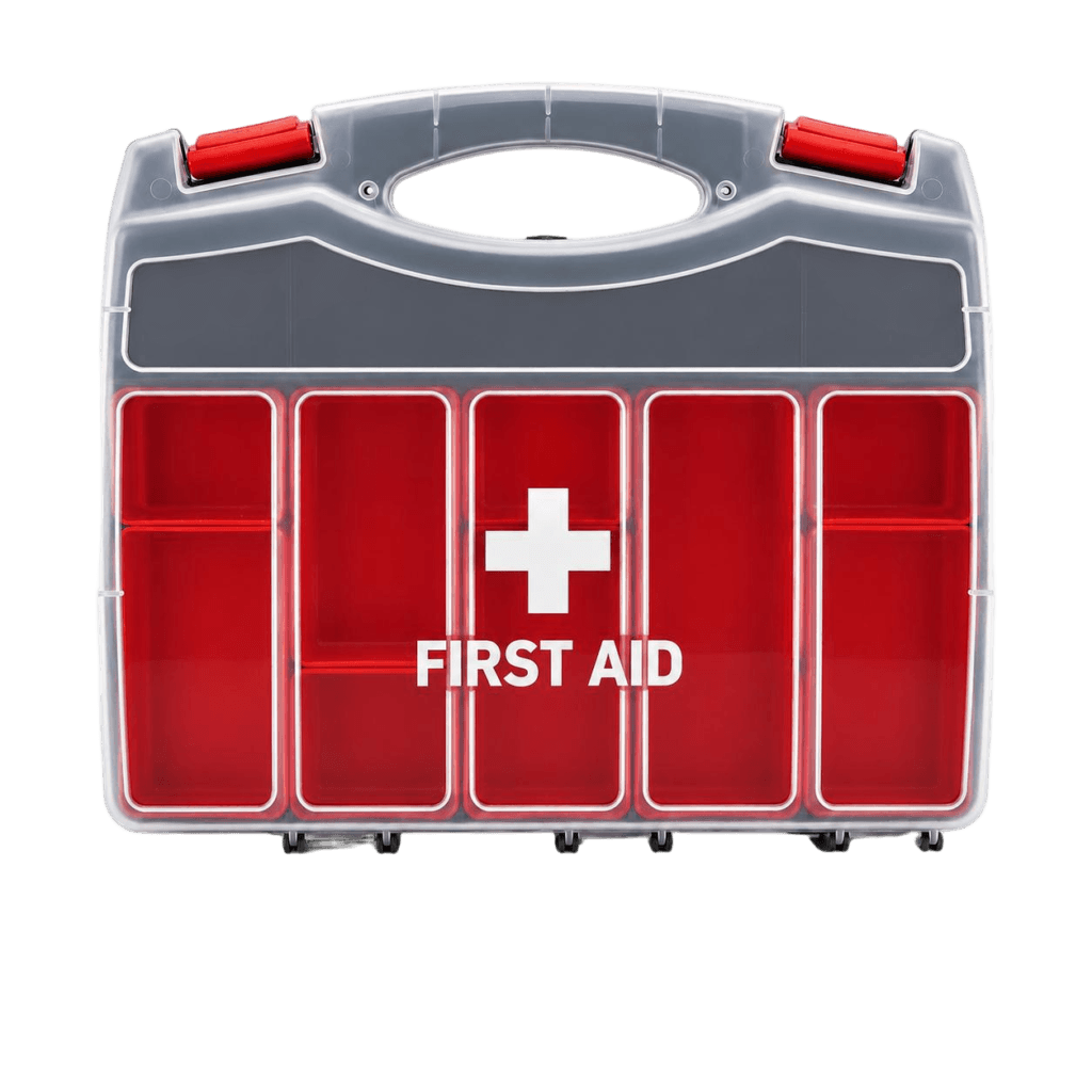 Double-sided Transparent First Aid Kit- Curved Handle