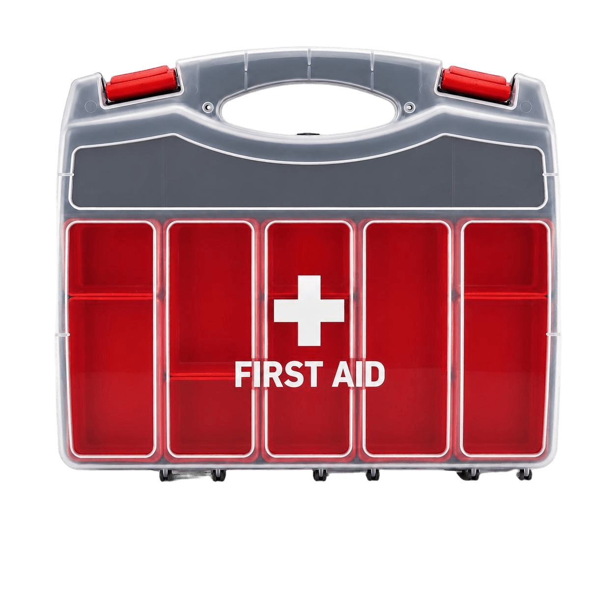 Double-sided Transparent First Aid Kit- Curved Handle