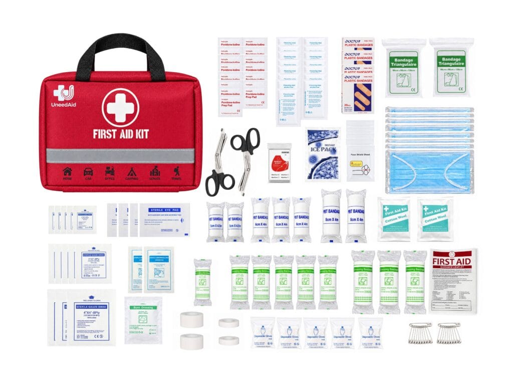 Portable Folding First Aid Kit with Reflective Strip
