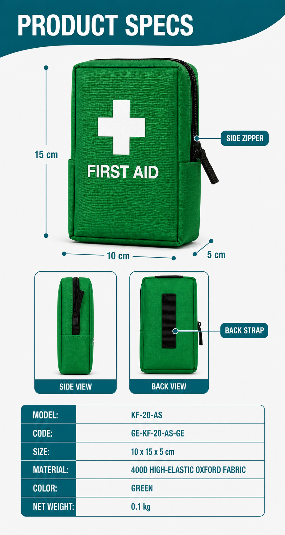 Portable First Aid Kit Pouch detail image