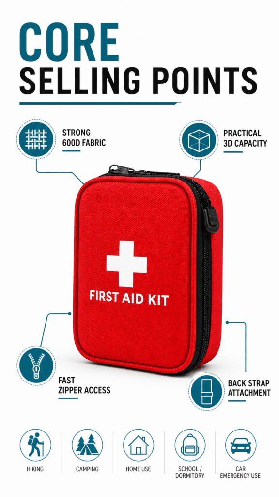 Lightweight Oxford Fabric First Aid Kit Bag detail image