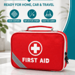 Compact First Aid Kit Bag with Slanted Reflective Strip detail image