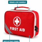Compact First Aid Kit Bag with Slanted Reflective Strip detail image