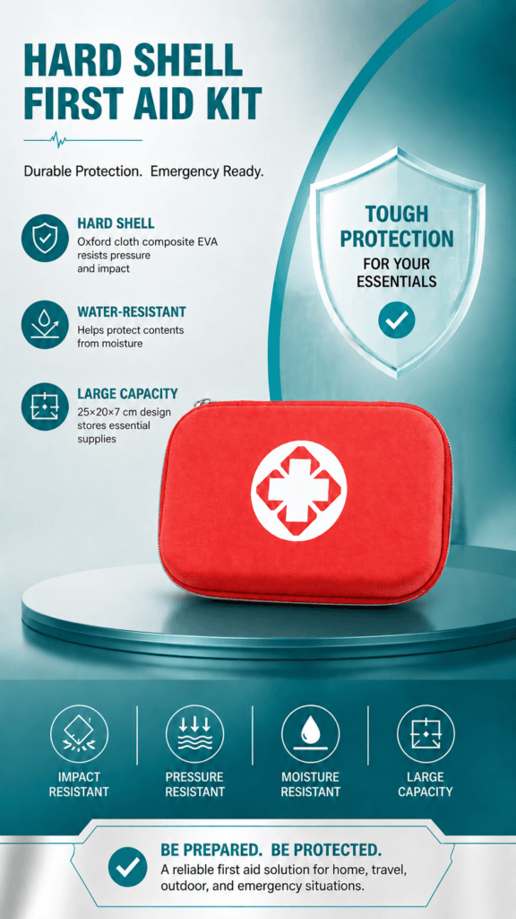 Compact Hard Shell First Aid Kit-Oxford Fabric Material detail image