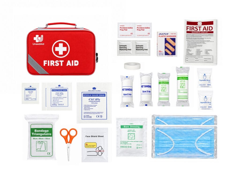 Compact First Aid Kit Bag with Slanted Reflective Strip