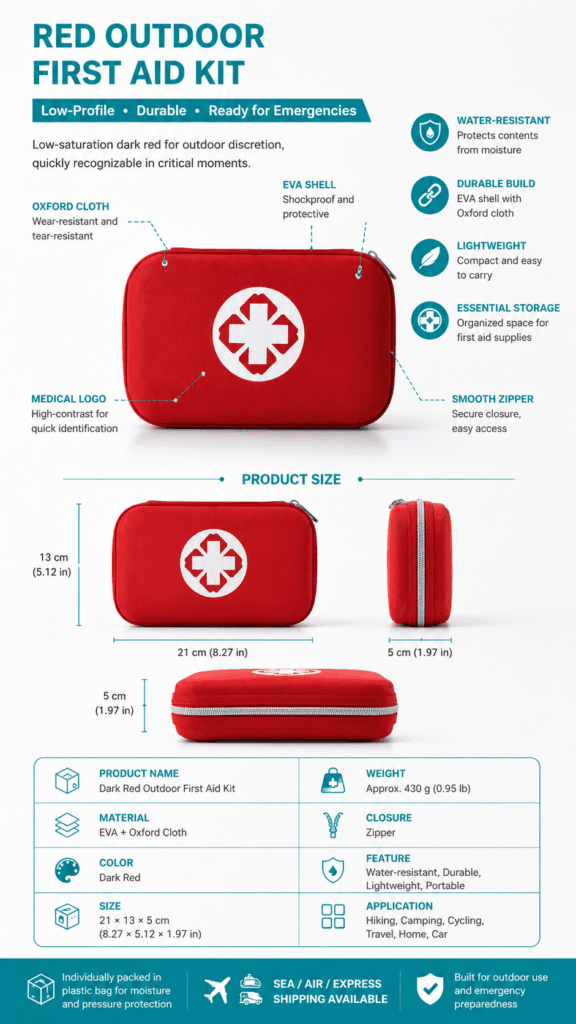 Compact Hard Shell First Aid Kit-EVA Nylon Material detail image