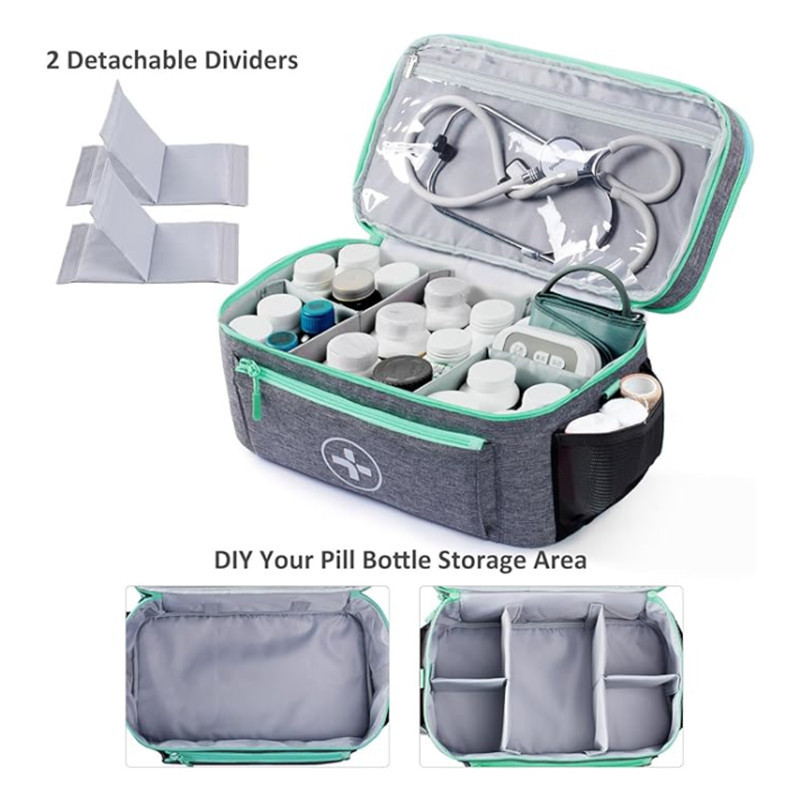 Extra-Large Double-Layer First Aid kit Bag with Shoulder Strap detail image