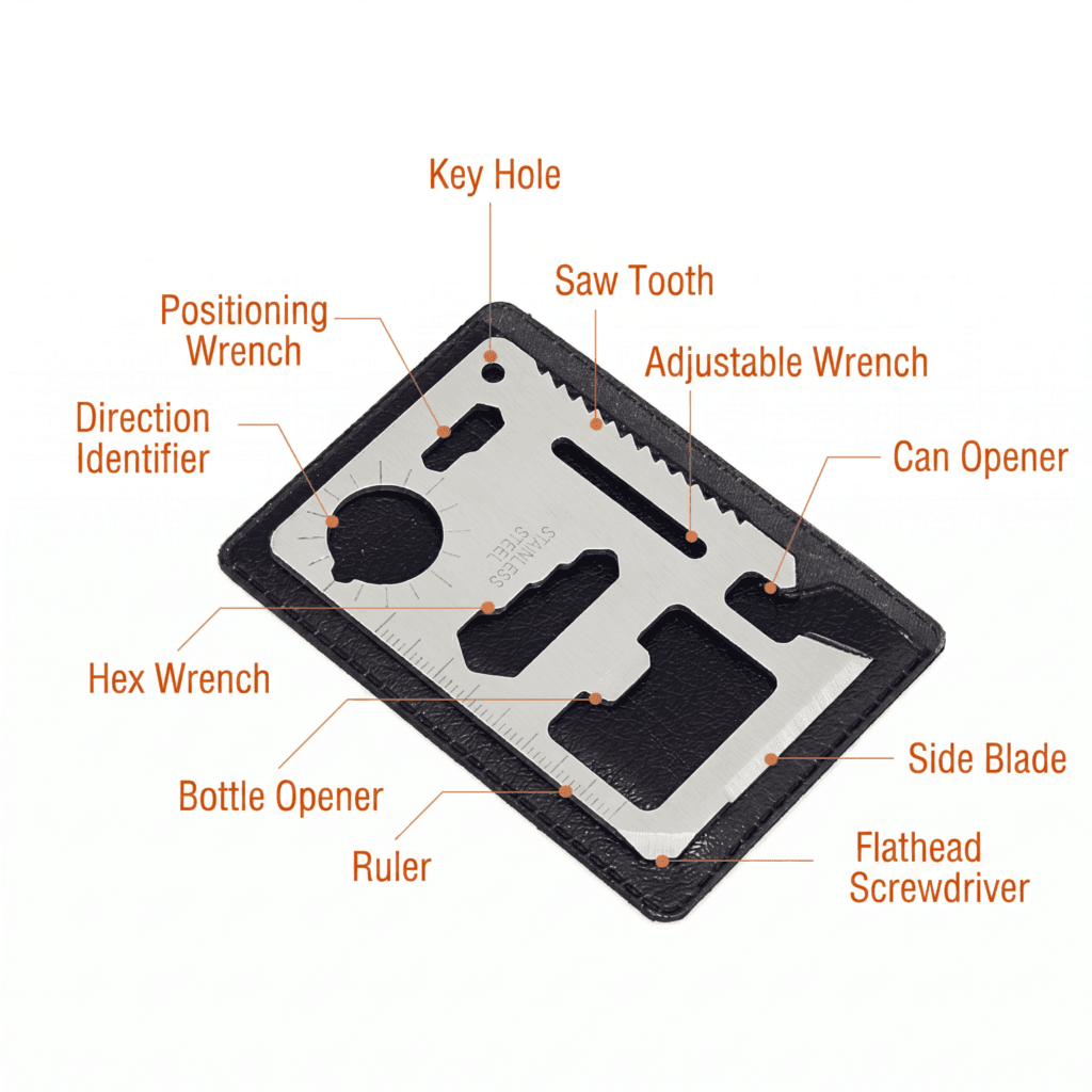 Multifunctional Knife Card for Outdoor and Daily Emergency Kits detail image