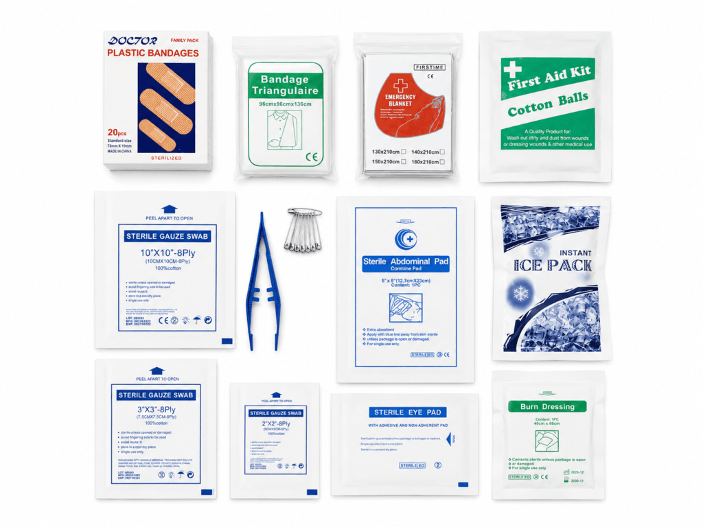 Compact First Aid Kit Bag with Reflective Strip detail image