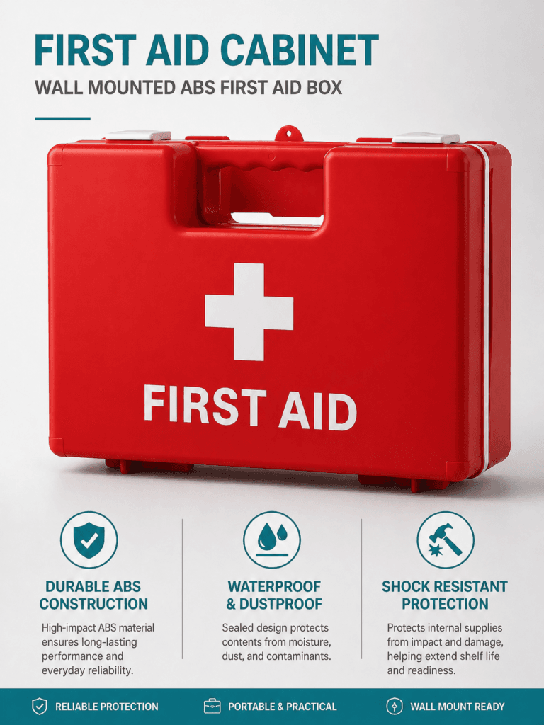 Wall-mounted first aid kit detail image