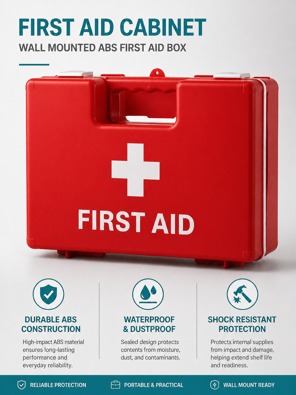 Wall-mounted first aid kit detail image