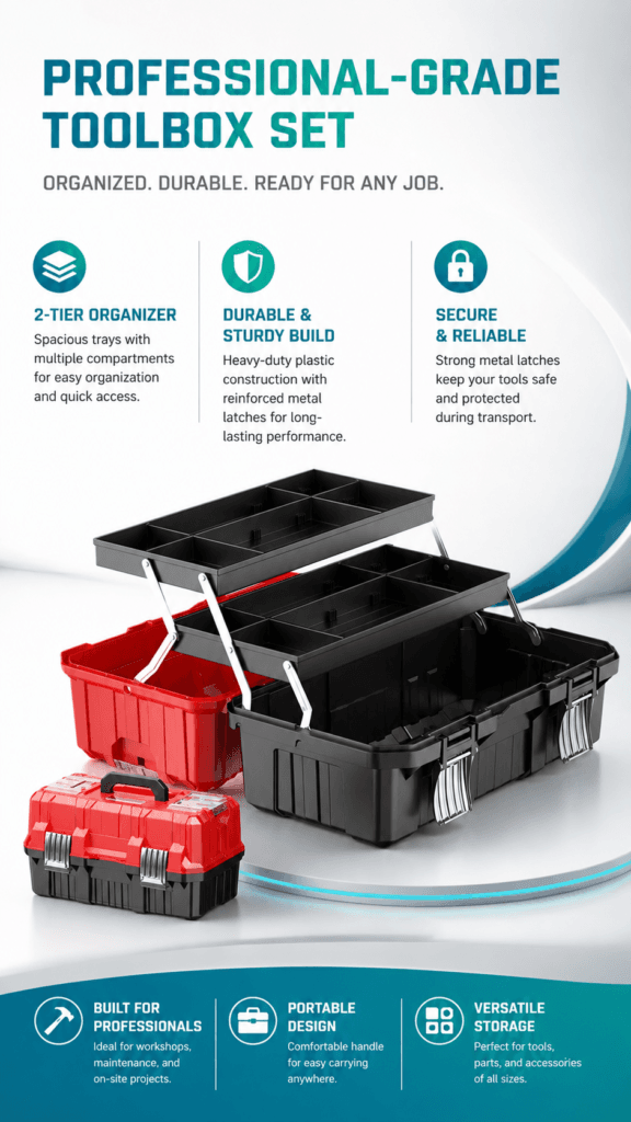 Triple-folding Tool Box detail image
