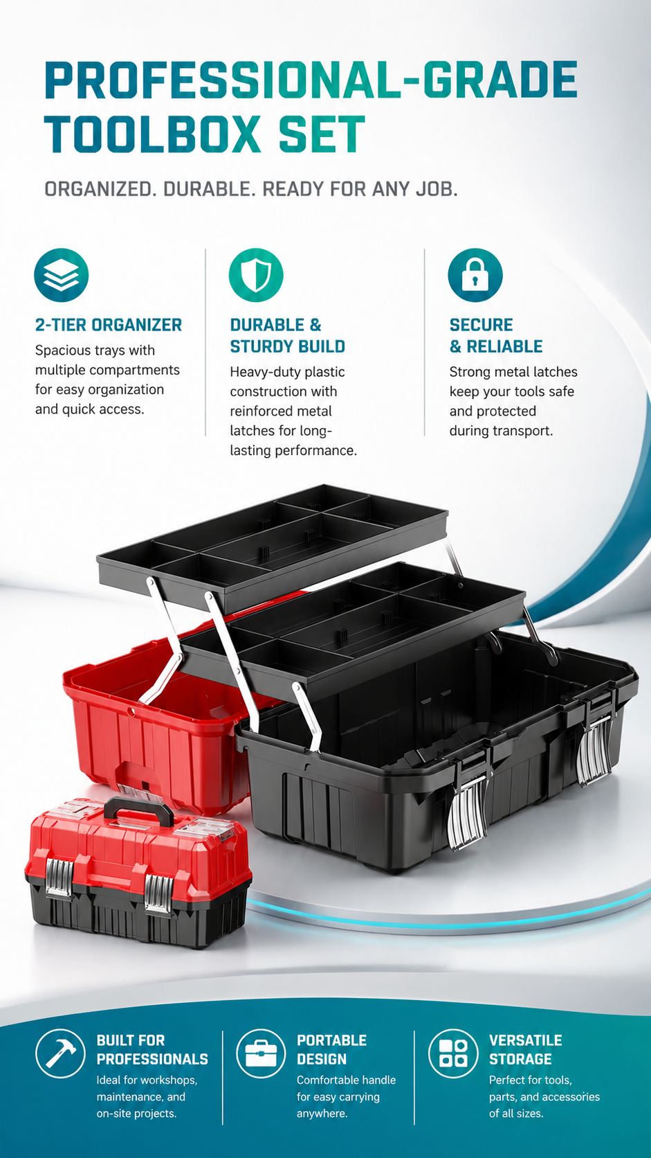 Triple-folding Tool Box detail image