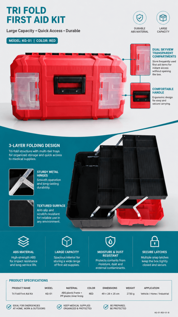 Triple-folding Tool Box detail image