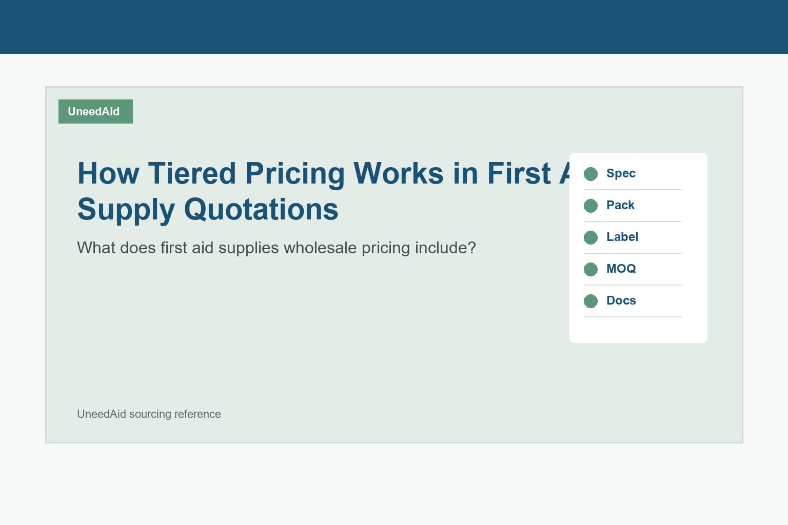 What Does First Aid Supplies Wholesale P