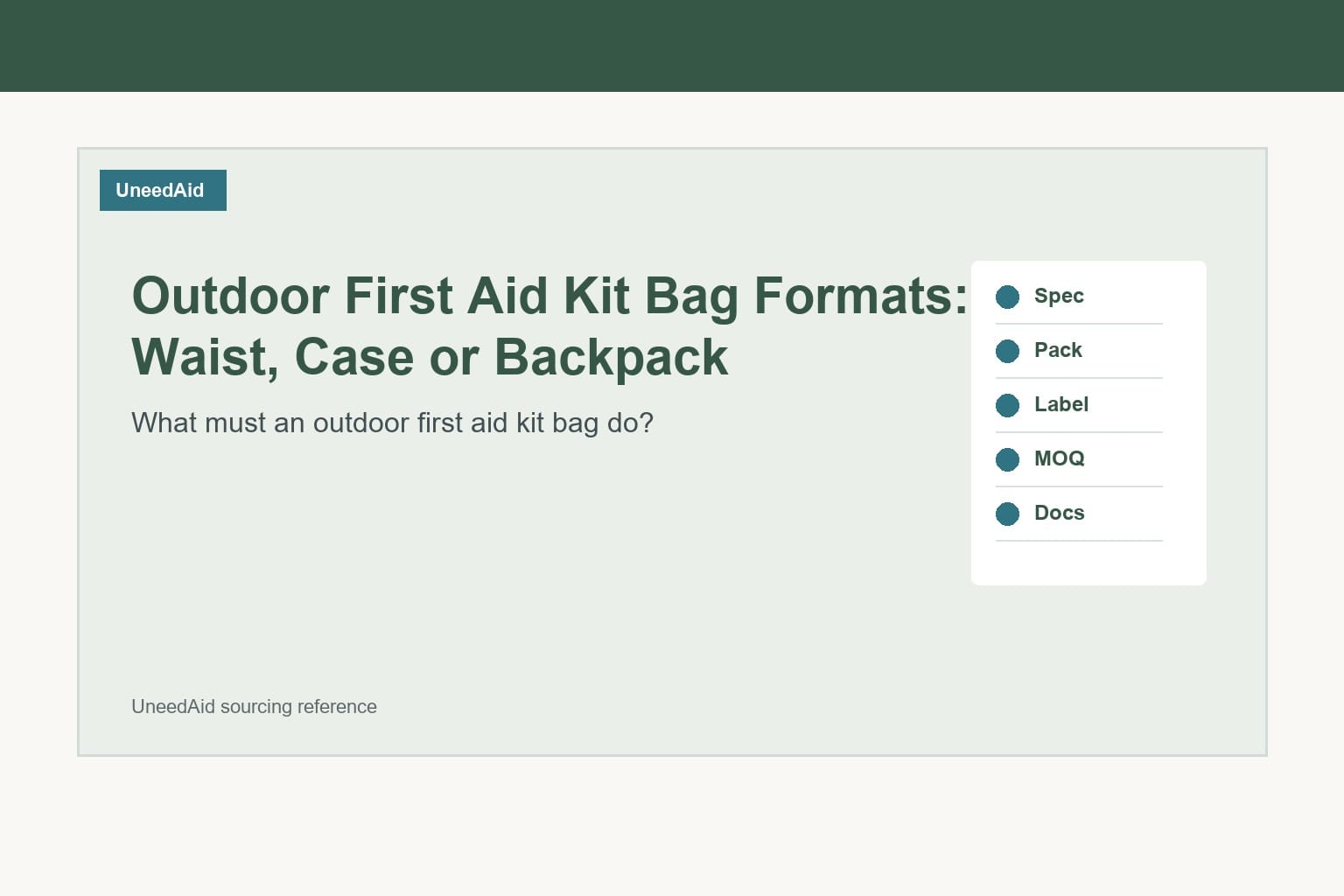 What Must An Outdoor First Aid Kit Bag D